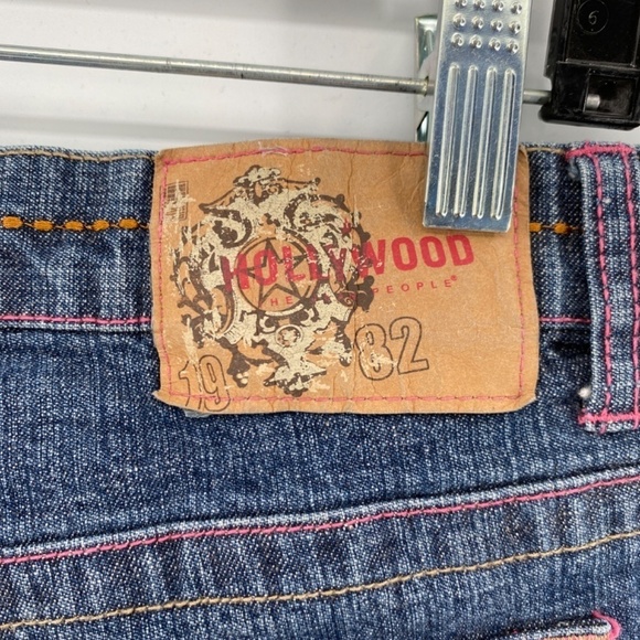 Hollywood The Jean People Jeans Women's Size 33 Vintage Washed Blue Straight Leg - Picture 14 of 15